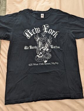 Ed Hardy New York Tattoo Rare Fond T-shirt Mens XXL, EXCELLENT Condition